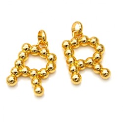 约20.3x33.6毫米电镀金色铜吊坠