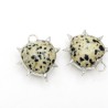 Organic Claws Bubble Claw Thorns Point Heart Plant Spiky Semi-precious Stone Dalmation Jasper Pendant
