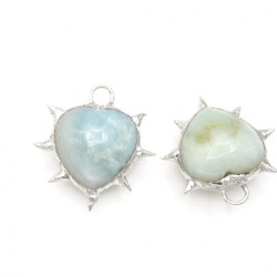Organic Claws Bubble Claw Thorns Point Heart Plant Spiky Semi-precious Stone Amazonite Pendant