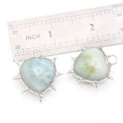 Organic Claws Bubble Claw Thorns Point Heart Plant Spiky Semi-precious Stone Amazonite Pendant