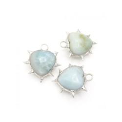 Organic Claws Bubble Claw Thorns Point Heart Plant Spiky Semi-precious Stone Amazonite Pendant