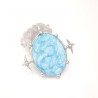  Soldered Geometric Oval Animal Snake Handmade Jewelry Blue Tin Alloy Shell White Shell Pendant