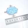  Soldered Geometric Oval Animal Snake Handmade Jewelry Blue Tin Alloy Shell White Shell Pendant