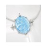  Soldered Geometric Oval Animal Snake Handmade Jewelry Blue Tin Alloy Shell White Shell Pendant