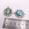 Star Of David Irregular Geometric Hexagon Semi-precious Stone Semi Precious Stone Labradorite Pendant