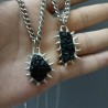 18x2inch Czech Meteorite Moldavite Handmade Brutalist Y2k Free Form Bubble Claw Oval Thorns Organic Claws Spiky Necklace
