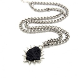 18x2inch Czech Meteorite Moldavite Handmade Brutalist Y2k Free Form Bubble Claw Oval Thorns Organic Claws Spiky Necklace