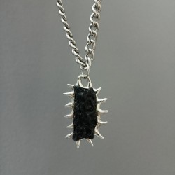 18x2inch Czech Meteorite Moldavite Handmade Brutalist Y2k Free Form Bubble Claw Oval Thorns Organic Claws Spiky Necklace