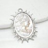 Approx 46mm White Shell Soldered Oval Handmade Pendant Jewelry For Women Special Gift