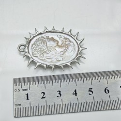 Approx 46mm White Shell Soldered Oval Handmade Pendant Jewelry For Women Special Gift