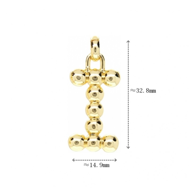 约14.9x32.8毫米电镀金色铜吊坠