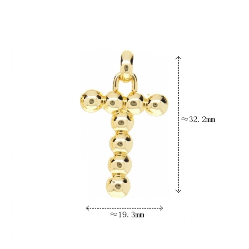 约19.3x32.2毫米电镀金色铜吊坠